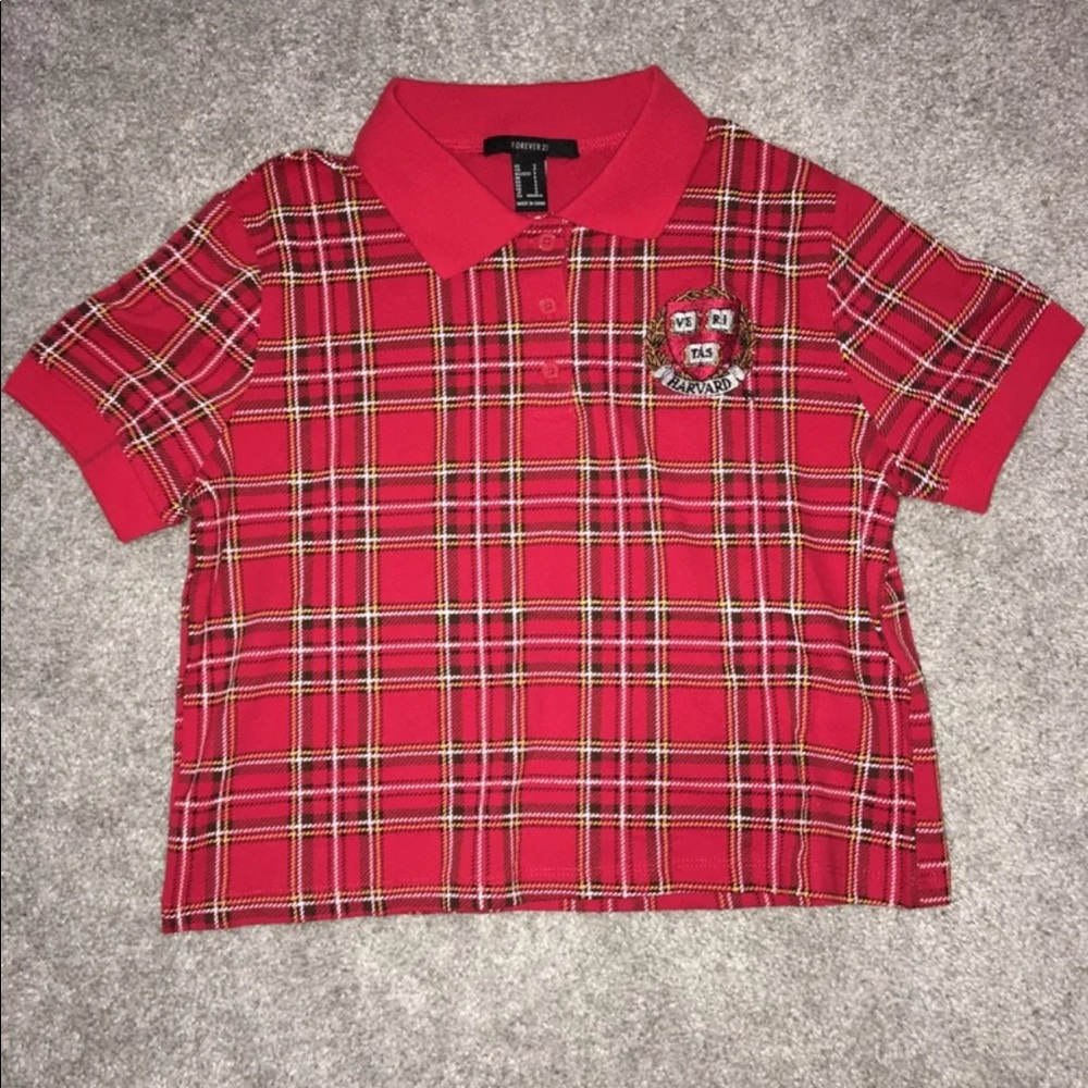 Forever 21 cropped Harvard shirt
